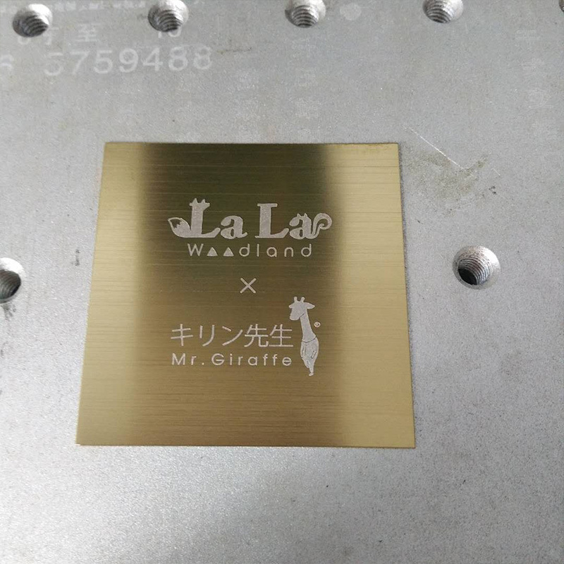 金色不锈钢标牌激光雕刻金属二维码固定资产编号铭牌激光打标刻字