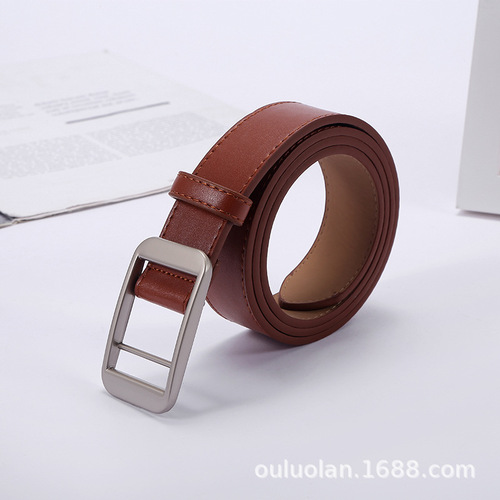 Manufacturer women's square buckle belt Korean style belt fashion fashion belt youth student belt one piece drop shipping