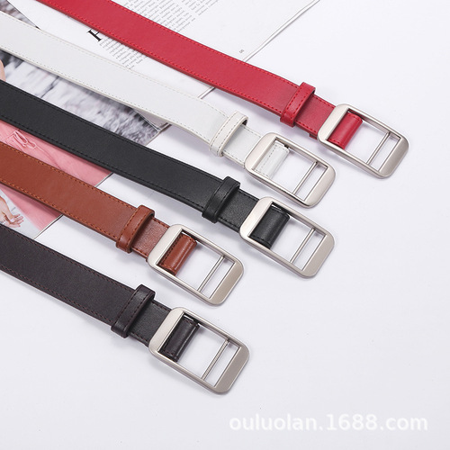 Manufacturer women's square buckle belt Korean style belt fashion fashion belt youth student belt one piece drop shipping