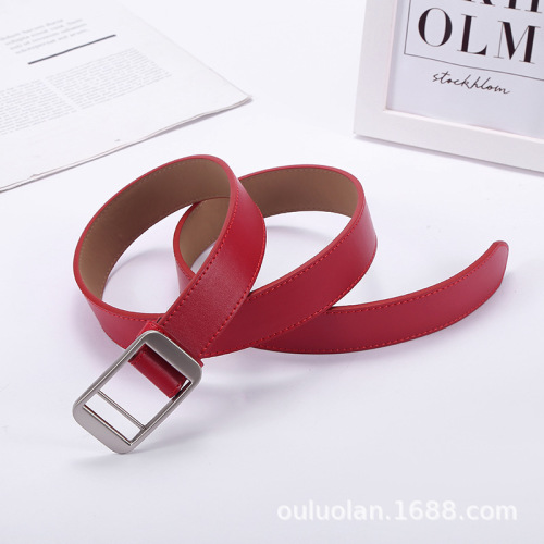 Manufacturer women's square buckle belt Korean style belt fashion fashion belt youth student belt one piece drop shipping