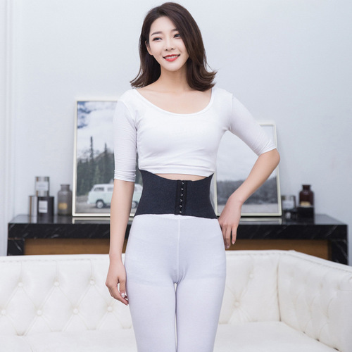 Gold Velvet Knit Belt with Adjustable Snap Hooks, Ultra-Soft and Thickened Warming Waist Support