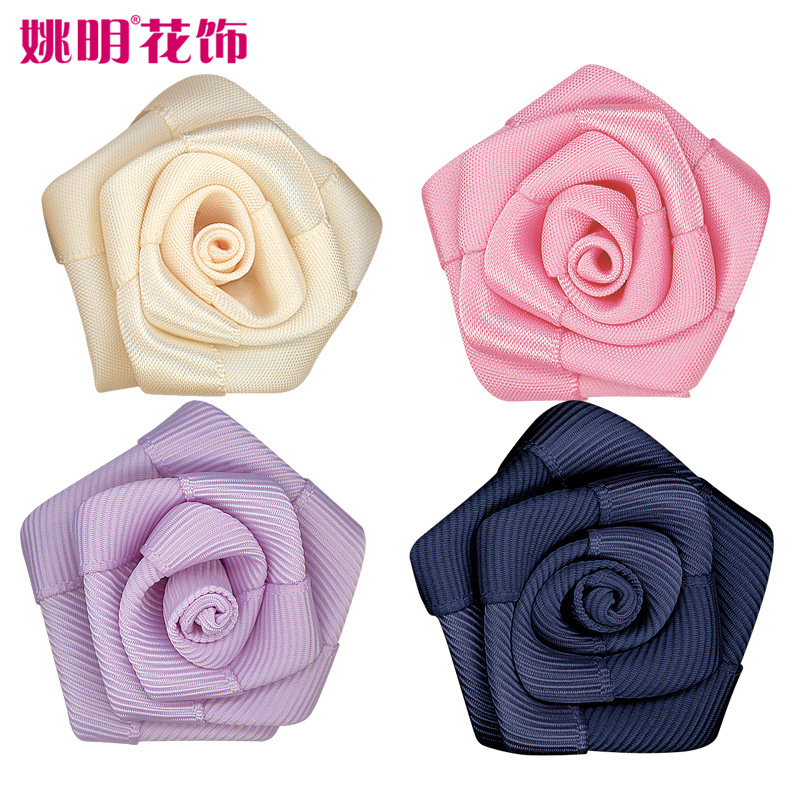 Cinta hecha a mano Rose cabeza material de poliéster Cinta pequeña flor ropa textil Decoración Accesorios cinta Rose