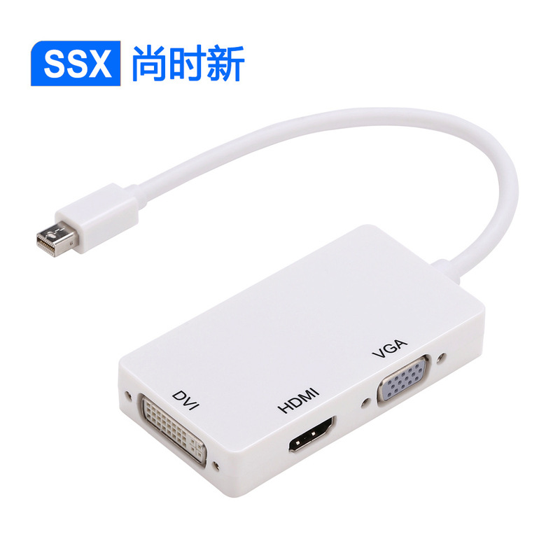 Mini dp to hdmi + vga + dvi three-in-one HD video adapter Lightning adapter