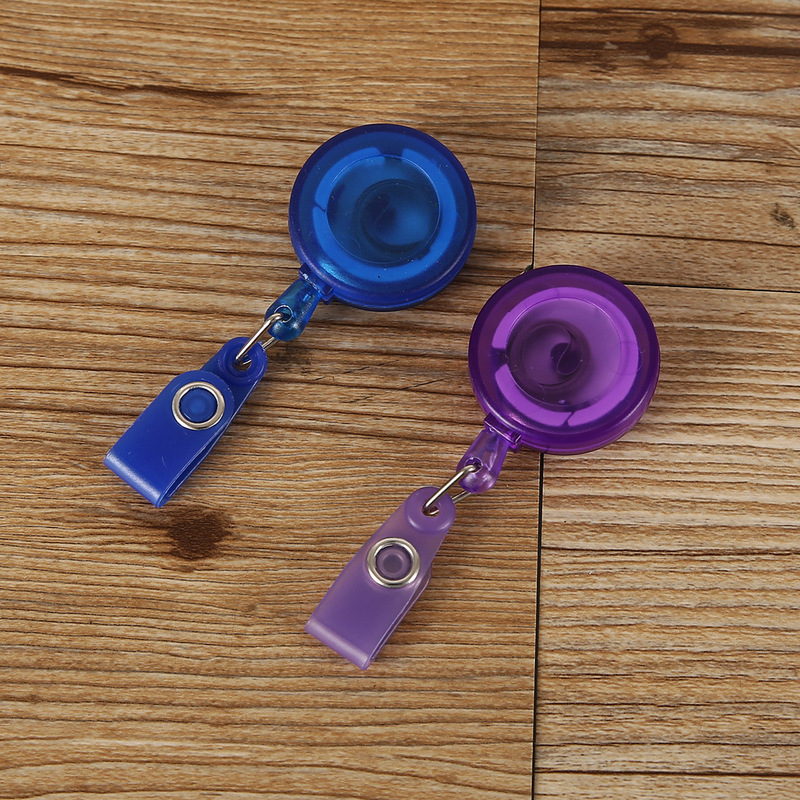Round Retractable Plastic Lanyard Buckle Work Retractable Easy Pull Buckle ABS Retractable Keychain Easy Pull