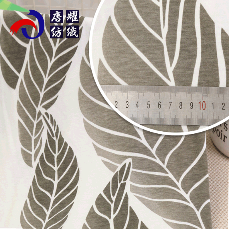 厂家供应批发 新款春夏T/C印花弹力汗布 儿童女装针织面料