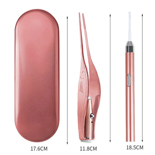Infant charging and glowing ear spoon, glowing tweezers, children's ear cleaning set, USB earwax remover, ear cleaning tool, wholesale