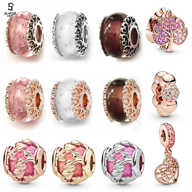 Panjia New Heart Net Facet Charm Glass Beads & Autumn Rose Gold Beads DIY Suitable for Bright Gifts Panjia New Heart Net Facet Charm Glass Beads & Autumn Rose Gold Beads DIY Suitable for Bright Gifts