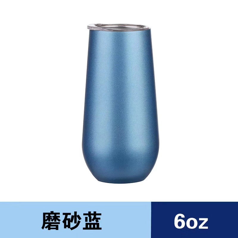 En stock 6oz Swig taza de vacío de cáscara de huevo 304 copa de vino tinto de acero inoxidable Big Belly Egg taza de cerveza de vacío en forma de U