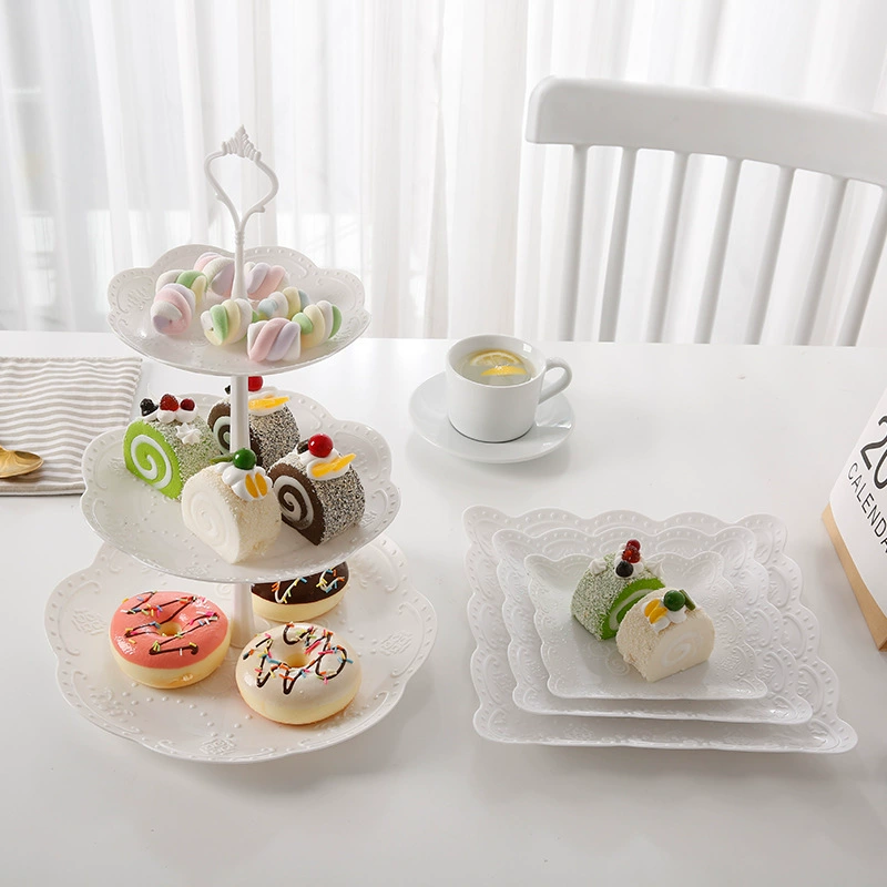 European -style three -layer fruit plate living room multi -layer cake shelf dry fruit plate afternoon tea subtitaic set dessert dessert ornaments