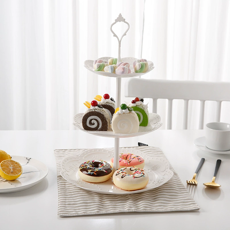 European -style three -layer fruit plate living room multi -layer cake shelf dry fruit plate afternoon tea subtitaic set dessert dessert ornaments