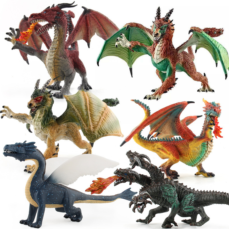 Simulación DE LOS NIÑOS sólido Jurásico dragón mágico modelo animal del bosque variante plástico dinosaurio dragón traje juguete adornos