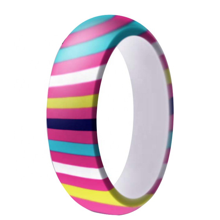 Masonic Gift Women's Ring Fitness Trendy Amazon 5.7mm Wide Colorful Twill Silicone Ring Ring