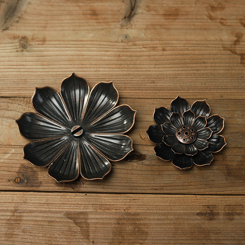Manufacturer wholesale porous copper lotus incense holder creative Zen incense burner plate incense thread incense burner incense plate incense holder