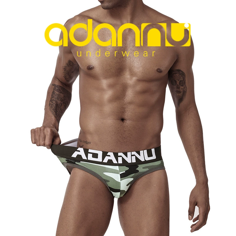 Мужские трусы Adannu sex камуфляжные хлопковые, ажурные сексуальные, с вырезами на ягодицах, комфортные AD142