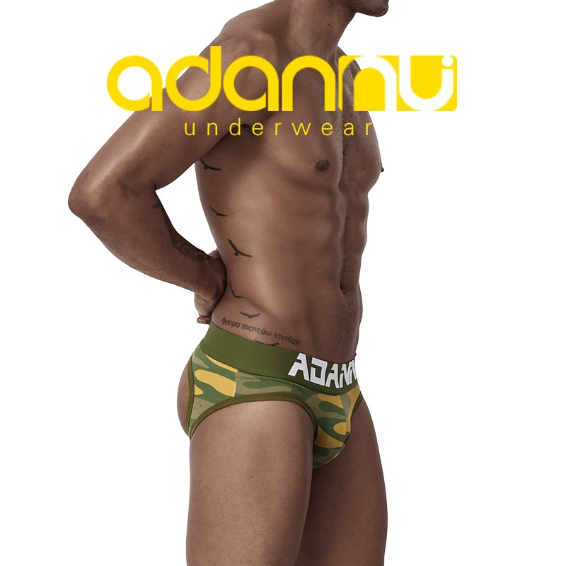 Мужские трусы Adannu sex камуфляжные хлопковые, ажурные сексуальные, с вырезами на ягодицах, комфортные AD142