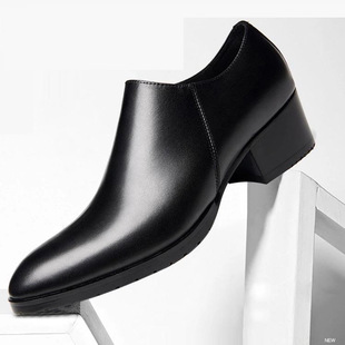 Men's shoes for leather shoes, non-slip high classic suit, footwear, genuine leather, cowhide, Korean style