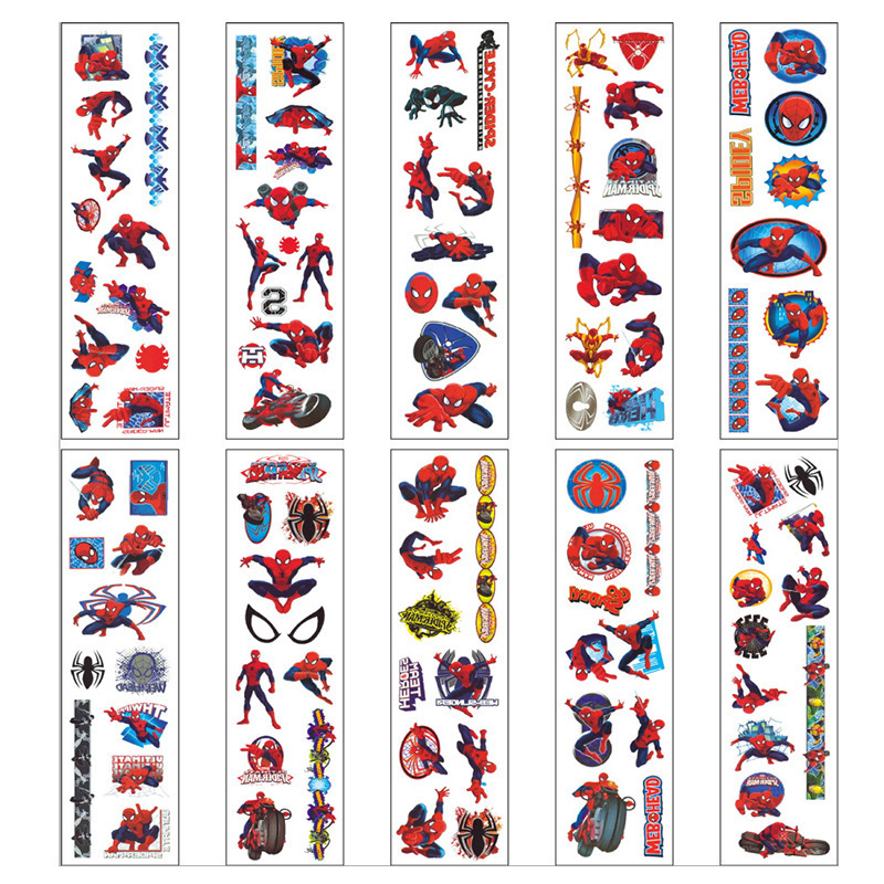 Spot wholesale Spider Man tattoo stickers boy cartoon children funny party disposable face stickers tattoo stickers