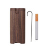 Cross -border new wooden cigarette pipe wooden cigarette box Wood dugout with metal cigarette pipe