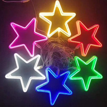 led彩灯闪灯串灯冰条灯满天星灯装饰节日 星星灯防水灯挂件五角星