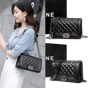 Retro shoulder bag with diamond pattern, bag strap, chain bag