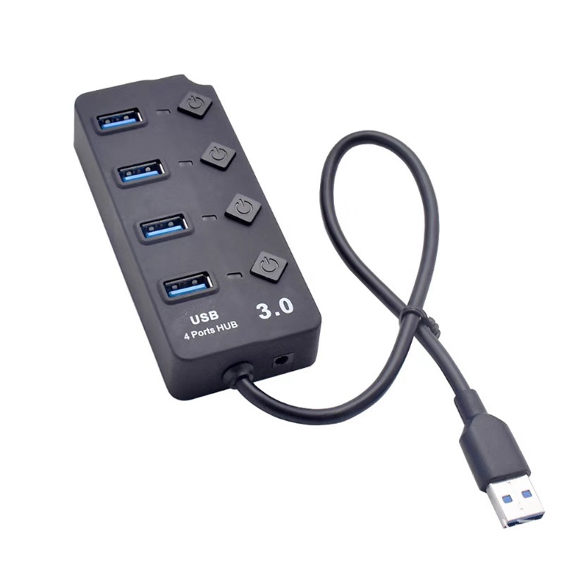 USB 3,0 HUB nuevo interruptor de botón independiente de 4 puertos 3,0 transmisión de alta velocidad de uno a cuatro extensor