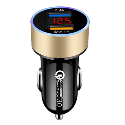 Mobil şarj cihazları: display car charging aluminum - double-road-fast-charge-qc30-24a-tuhaojin