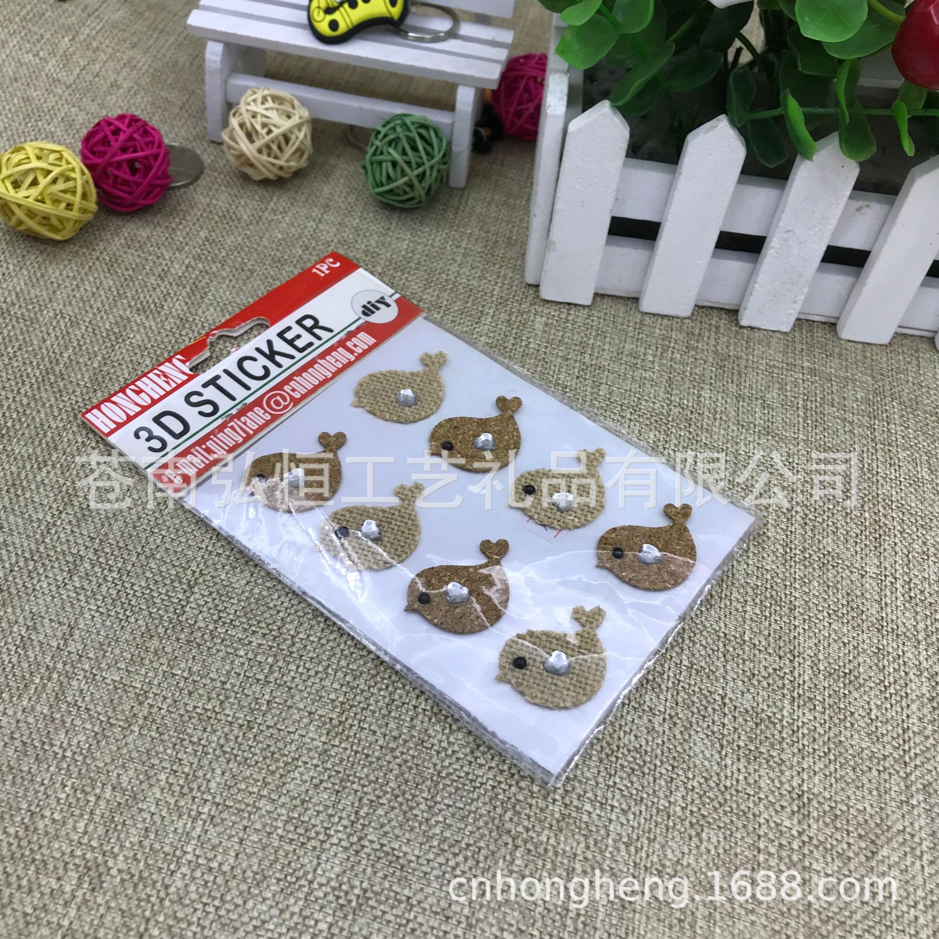 跨境供应软木贴文具橡木贴纸麻布贴纸