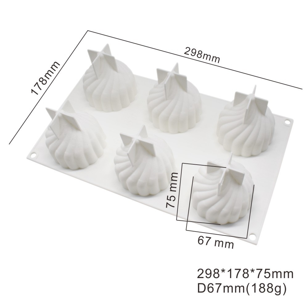 Gorra de Navidad torbellino mousse molde de pastel hilo cabeza de cebolla molde de silicona antorcha postre francés abrasivo para hornear