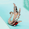 Fashionable crystal, swan, universal brooch lapel pin, advanced design pin, accessory, trend of season