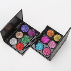DNM color green onion eye shadow pearlescent glitter sequin super flash stage eye makeup with brush 6 colors/box cross-border