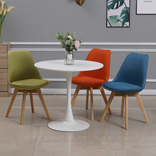 厂家伊姆斯餐椅简约北欧创意包布餐椅家用靠背电脑实木椅办公椅子