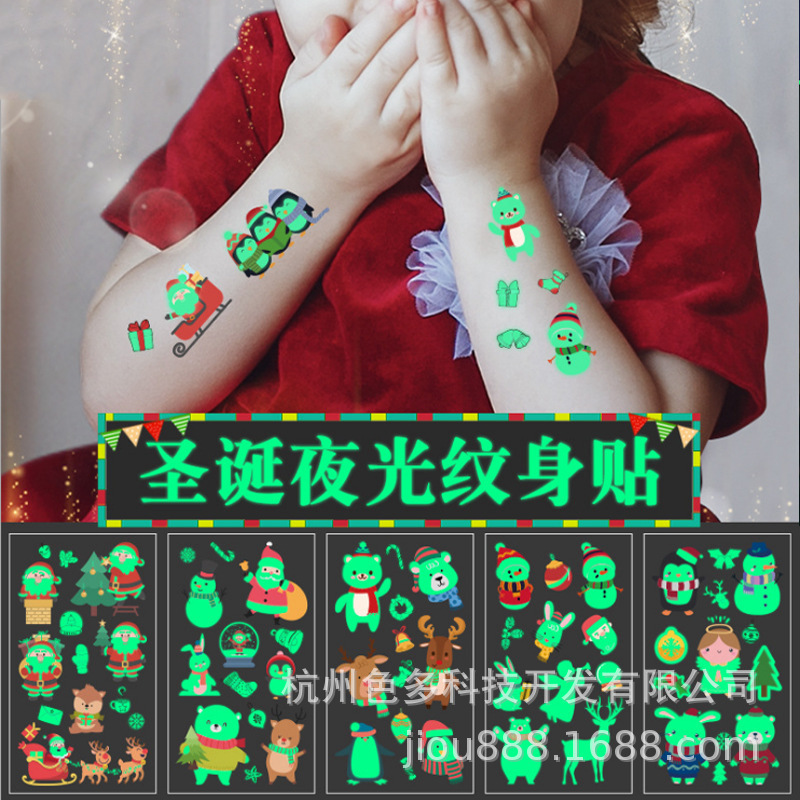 Decorative Luminous Tattoo Stickers Snowman Penguin Face Fluorescent Stickers Window Glass Stickers Cartoon Tattoo Stickers Semi-Permanent Decorative Luminous Tattoo Stickers Snowman Penguin Face Fluorescent Stickers Window Glass Stickers Cartoon Tattoo Stickers Semi-Permanent