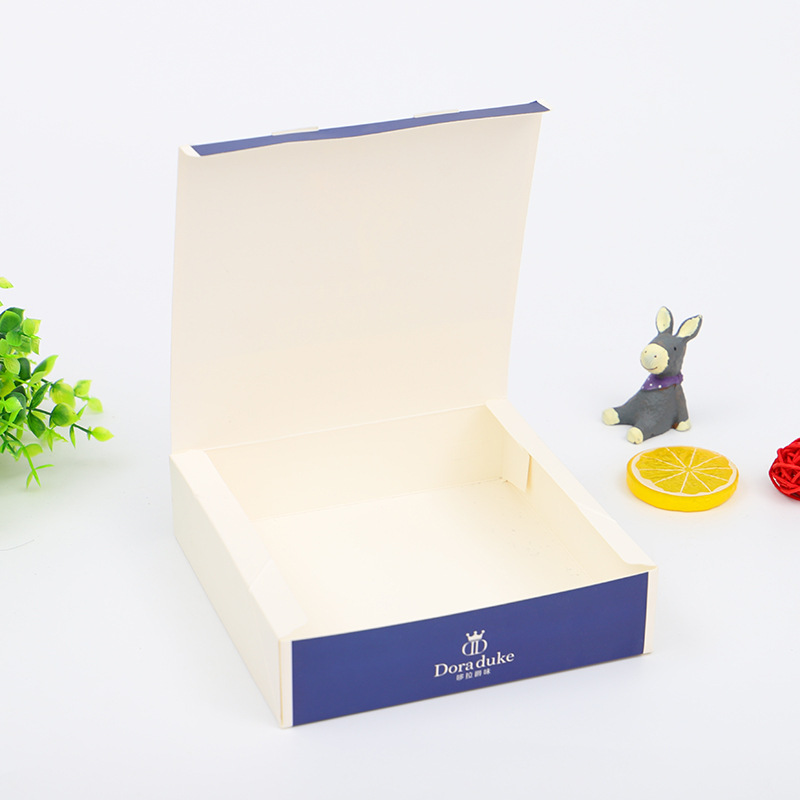 蛋挞盒食品盒方形翻盖纸盒彩盒白卡盒一次性小吃餐饮防油批发定制