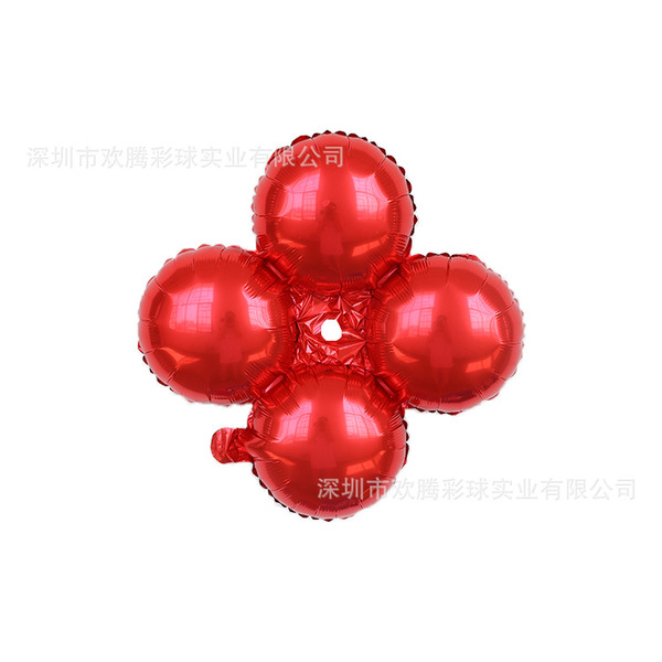 Round tetraonal aluminum film balloon four -wheel ball arch…
