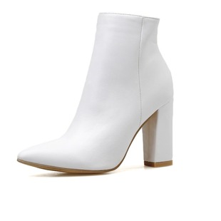 Foreign Trade wish Europe and the United States 2021 Winter new AliExpress high heel pointed plain Martin boots versatile women's short boots