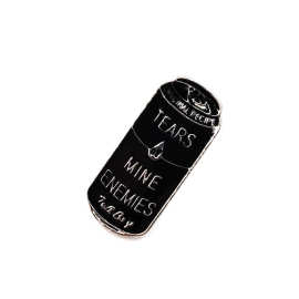 速卖通黑色罐头 眼泪是我的敌人original recipe牛仔夹克胸针