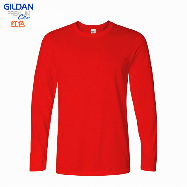 Gildan76400 gildan casual de manga larga Camiseta de algodón en blanco cuello redondo Camiseta publicidad camisa impresa logotipo