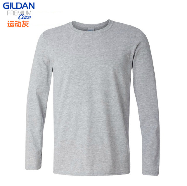 Gildan76400 gildan casual de manga larga Camiseta de algodón en blanco cuello redondo Camiseta publicidad camisa impresa logotipo