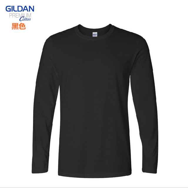 Gildan76400 gildan casual de manga larga Camiseta de algodón en blanco cuello redondo Camiseta publicidad camisa impresa logotipo