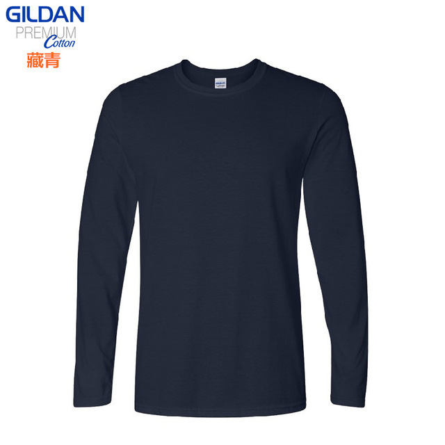 Gildan76400 gildan casual de manga larga Camiseta de algodón en blanco cuello redondo Camiseta publicidad camisa impresa logotipo