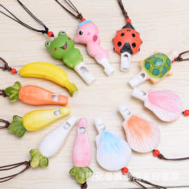 卡通陶瓷口哨项链创意动物哨子玩具挂件儿童哨子旅游景区地摊热卖