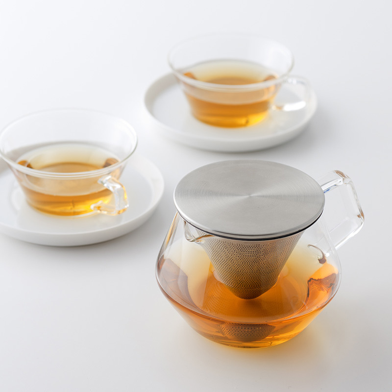Lee quickly Glass teapot Kinto Japan Heat Glass Stainless steel filter teapot teacup tea set Tea