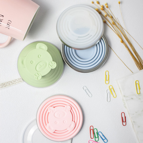 A2828 Cartoon Hygienic Silicone Cup Travel Folding Cup Portable Mouthwash Cup Retractable Drinking Cup