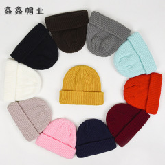 Korean style autumn and winter knitted hats new woolen hats men and women landlord hats yuppie baotou cold hat gangster melon skin hat trendy