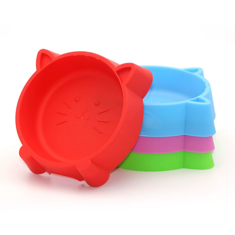 Миска для домашних животных Собака Мультяшная миска Кошка Лицо Экологически чистый пластиковый Противоскользящий коврик Миска для кошек Товары для домашних животных Оптовая Продажа с фабрики