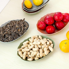 New Style Fashion Creative Multicolor Leaf-Shaped Fruit Plate Plastic Candy Plate Melon Seed Snack Plate