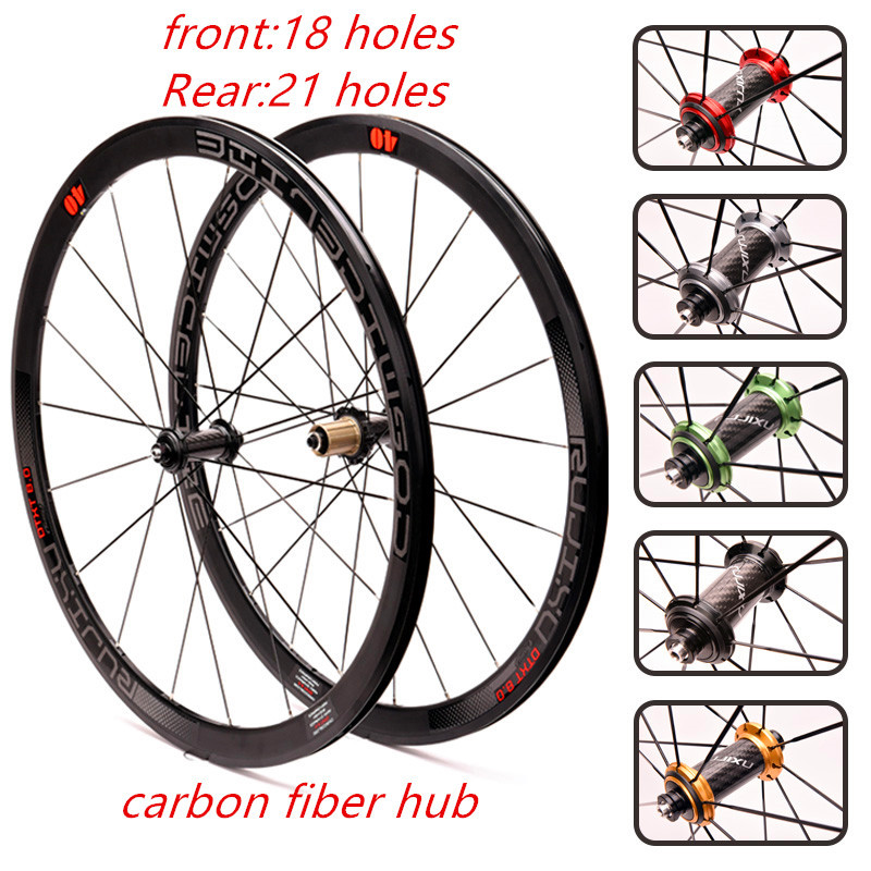 Ultra-ligero 120 Rang 700c viento romper 40mm Contador-cursor tubo de fibra de carbono flor tambor carretera bicicleta rueda conjunto V/c freno