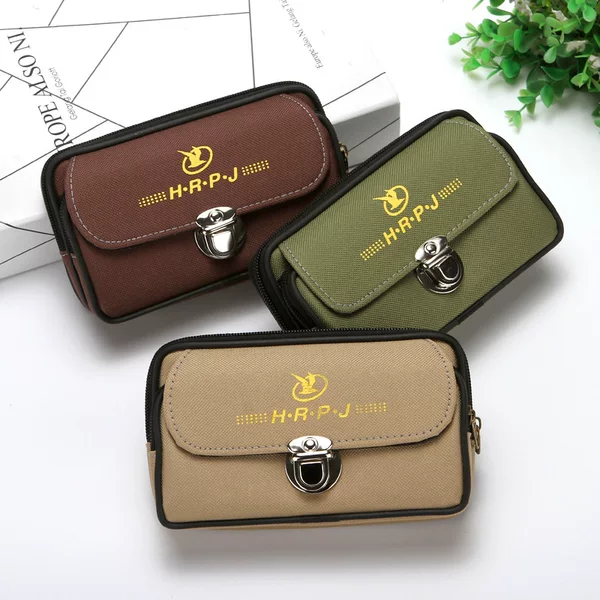 New oversized mobile phone bag outdoor waterproof 6.5 inch mobile phone waist bag middle-aged and elderly wear belt mobile phone bag wholesale