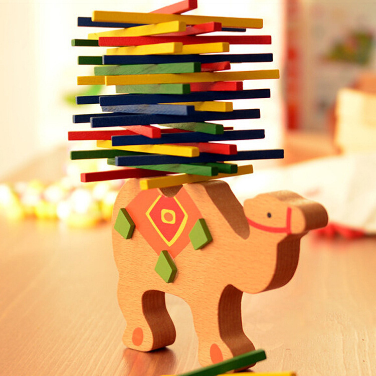 Madera DE LOS NIÑOS creativo lindo colorido equilibrio madera bloques color palo juego educación temprana educativos decoración de Madera Juguetes