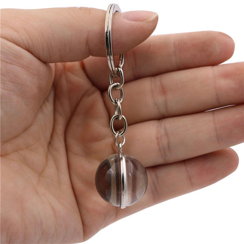 Map globe pattern time gem key chain pendant creative crystal glass ball pendant key chain pendant
